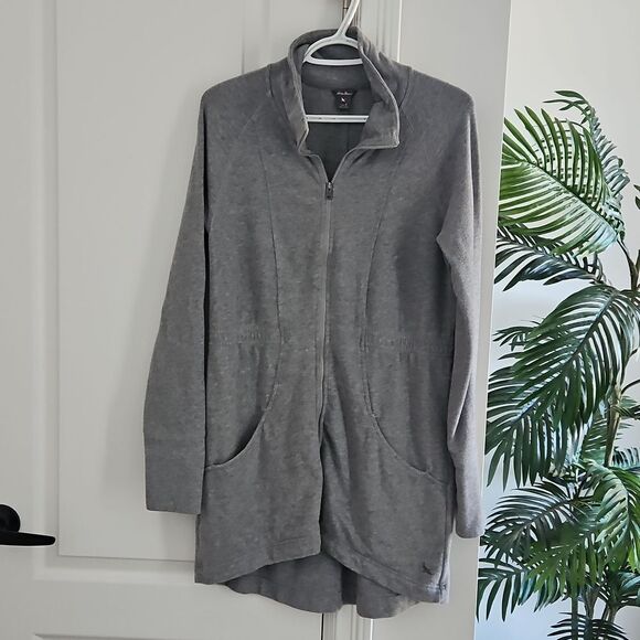 💝Eddie Bauer long grey zip up sweater - Picture 1 of 3